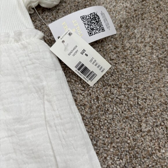 White Ivory Summer Dress Girls NWT Size 6 Chelsea & Violet - Picture 6 of 8